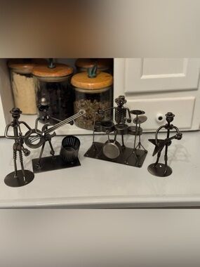 Metal Art Four Band Members Figurine Set of Musicians